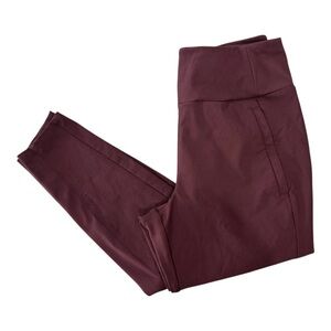 Athleta Headlands Hybrid Trek Tight Pants Women size 10 Maroon Inseam 28"